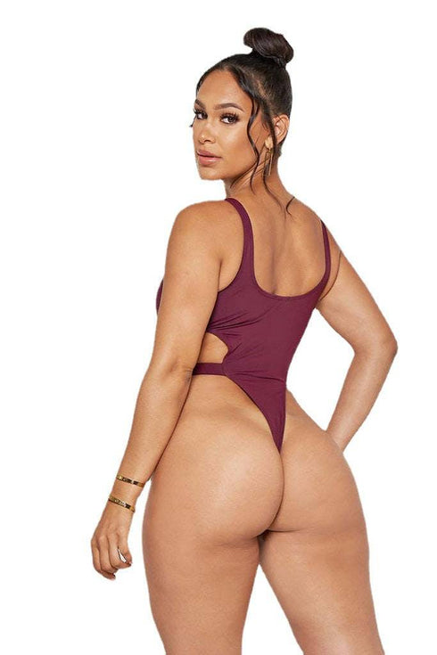 Hollow Binding Multicolor One-piece Swimwear